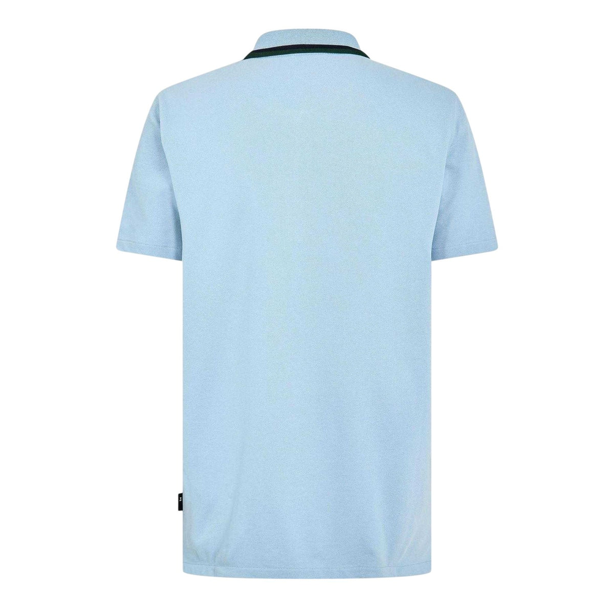 Blue - Back - Paul Smith Mens Zipped Tailored Short-Sleeved Polo Shirt