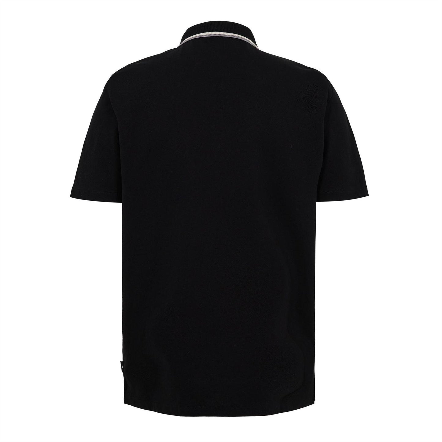 Black - Back - Paul Smith Mens Zipped Tailored Short-Sleeved Polo Shirt