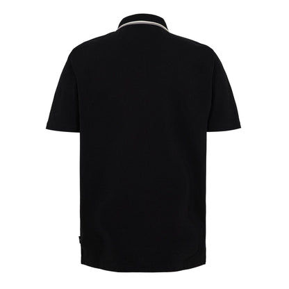 Black - Back - Paul Smith Mens Zipped Tailored Short-Sleeved Polo Shirt