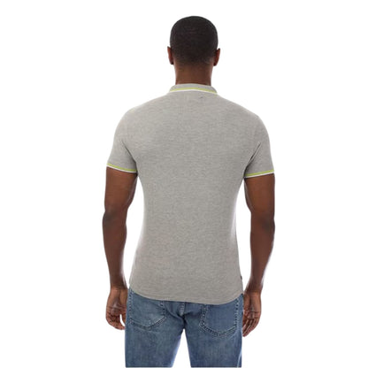 Grey - Back - Aquascutum Mens Slim Short-Sleeved Polo Shirt