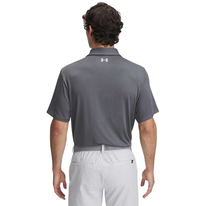 Grey - Back - Under Armour Mens Playoff 3.0 Stripe Polo Shirt