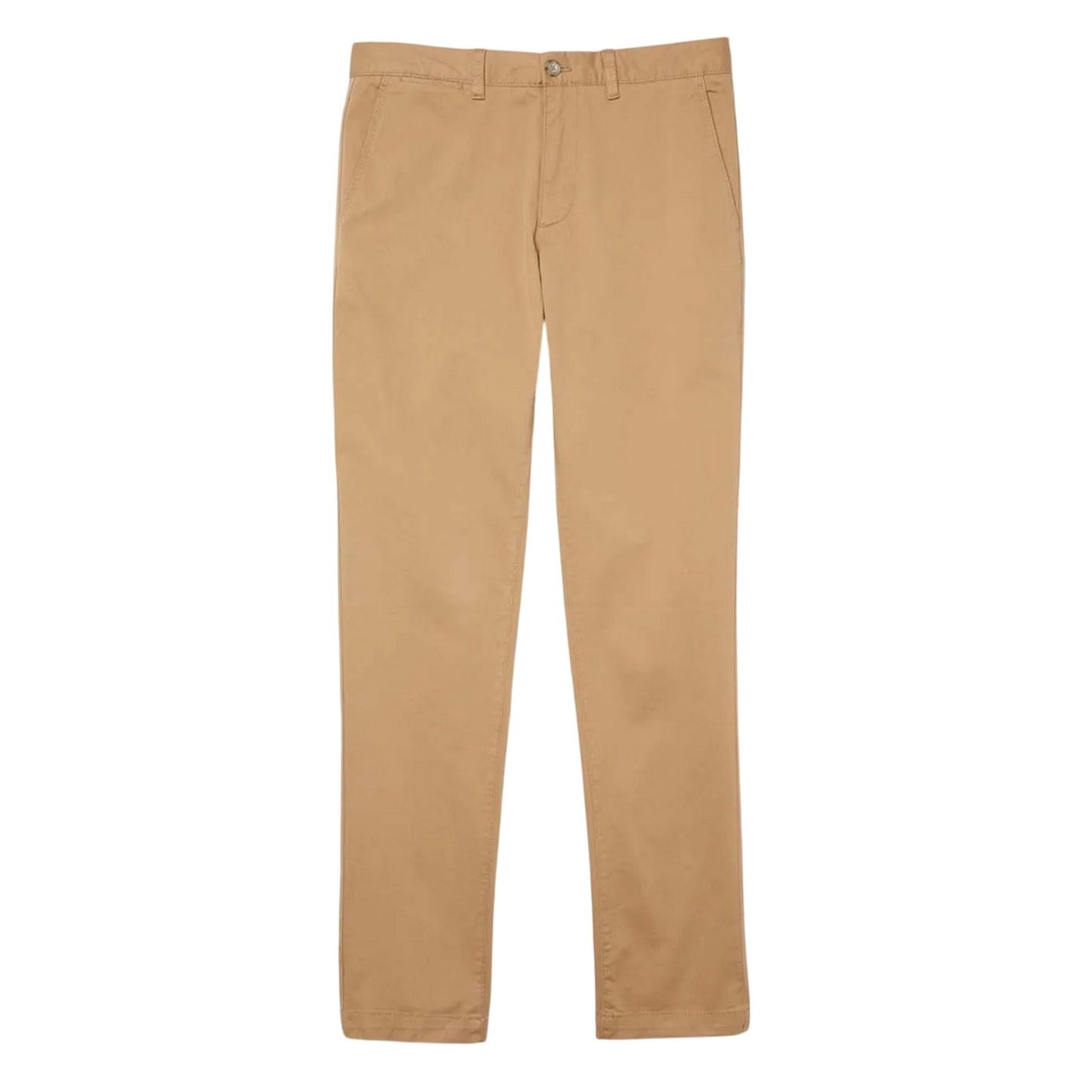Beige - Front - Lacoste Mens Gabardine Stretch Slim Trousers