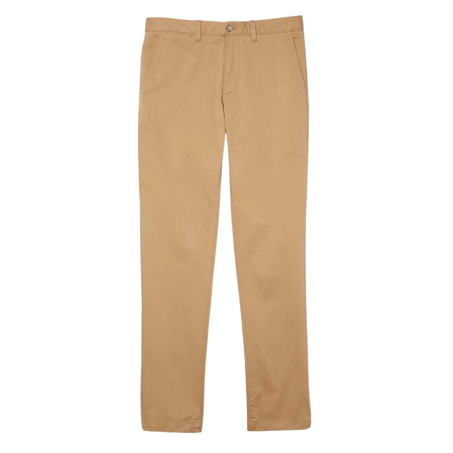 Beige - Front - Lacoste Mens Gabardine Stretch Slim Trousers
