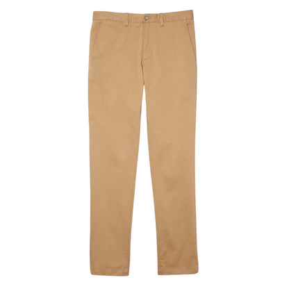 Beige - Front - Lacoste Mens Gabardine Stretch Slim Trousers