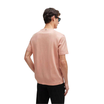 Pink - Back - Boss Mens Tiburt 406 T-Shirt