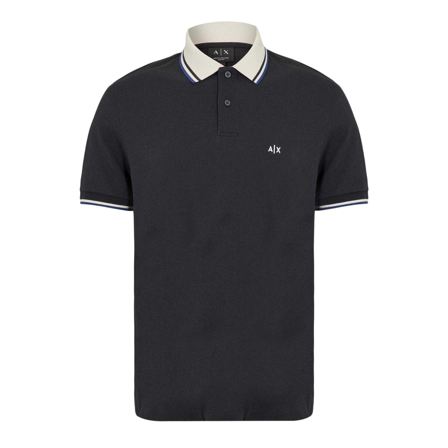 Deep Navy - Front - Armani Exchange Mens Short-Sleeved Polo Shirt