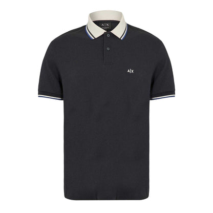 Deep Navy - Front - Armani Exchange Mens Short-Sleeved Polo Shirt