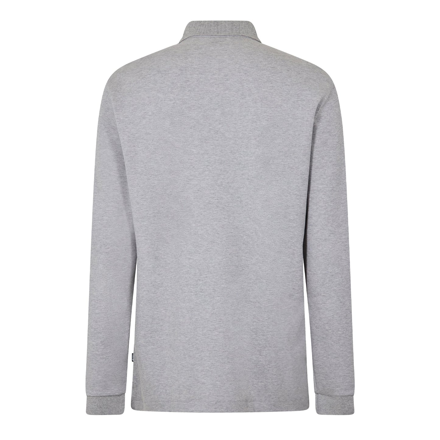 Silver - Back - Boss Mens Pado 30 Cotton Long-Sleeved Polo Shirt