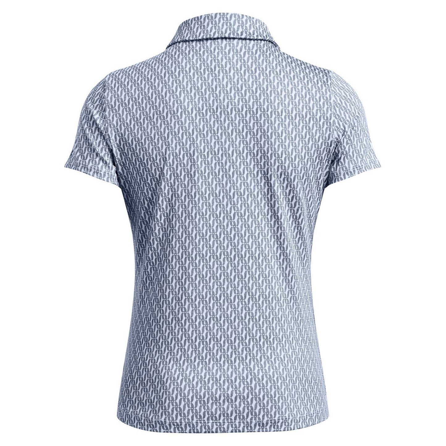 Blue - Back - Under Armour Womens-Ladies Playoff 3.0 Printed Regular Short-Sleeved Polo Shirt
