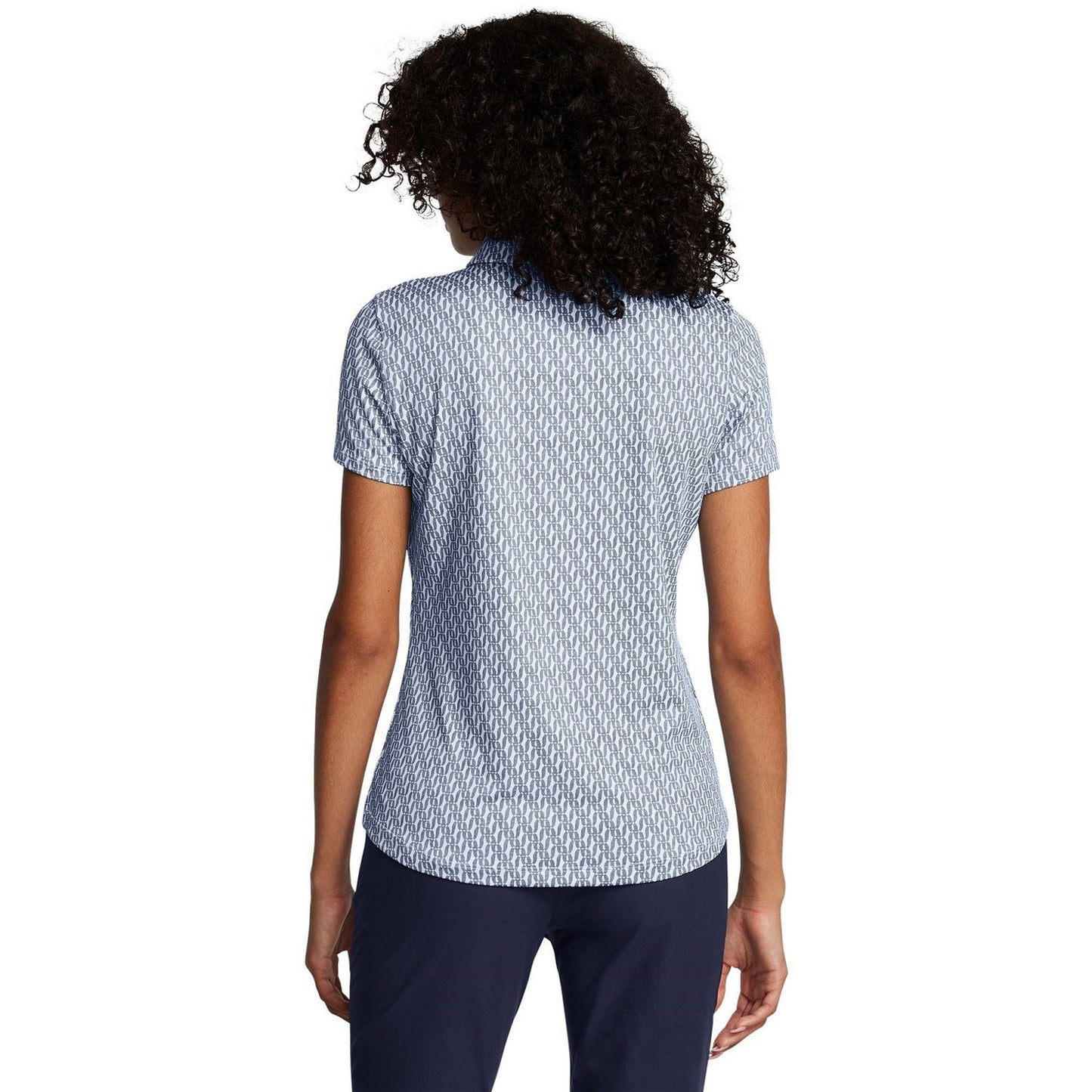 Blue - Lifestyle - Under Armour Womens-Ladies Playoff 3.0 Printed Regular Short-Sleeved Polo Shirt