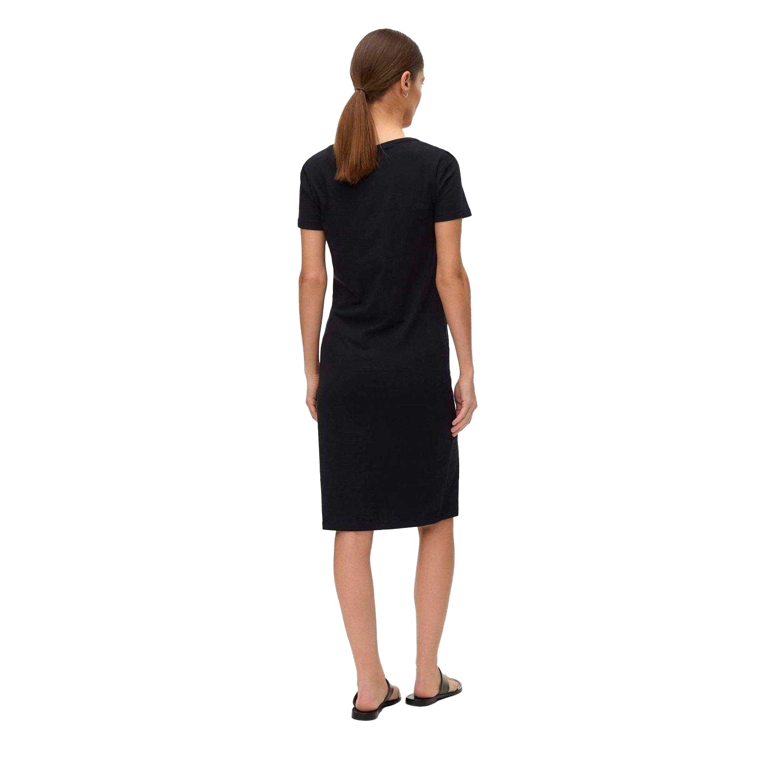 Black - Back - Mamalicious Womens-Ladies Maternity Short-Sleeved T-Shirt Dress
