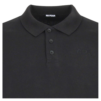 Black - Side - No Fear Mens Long-Sleeved Polo Shirt