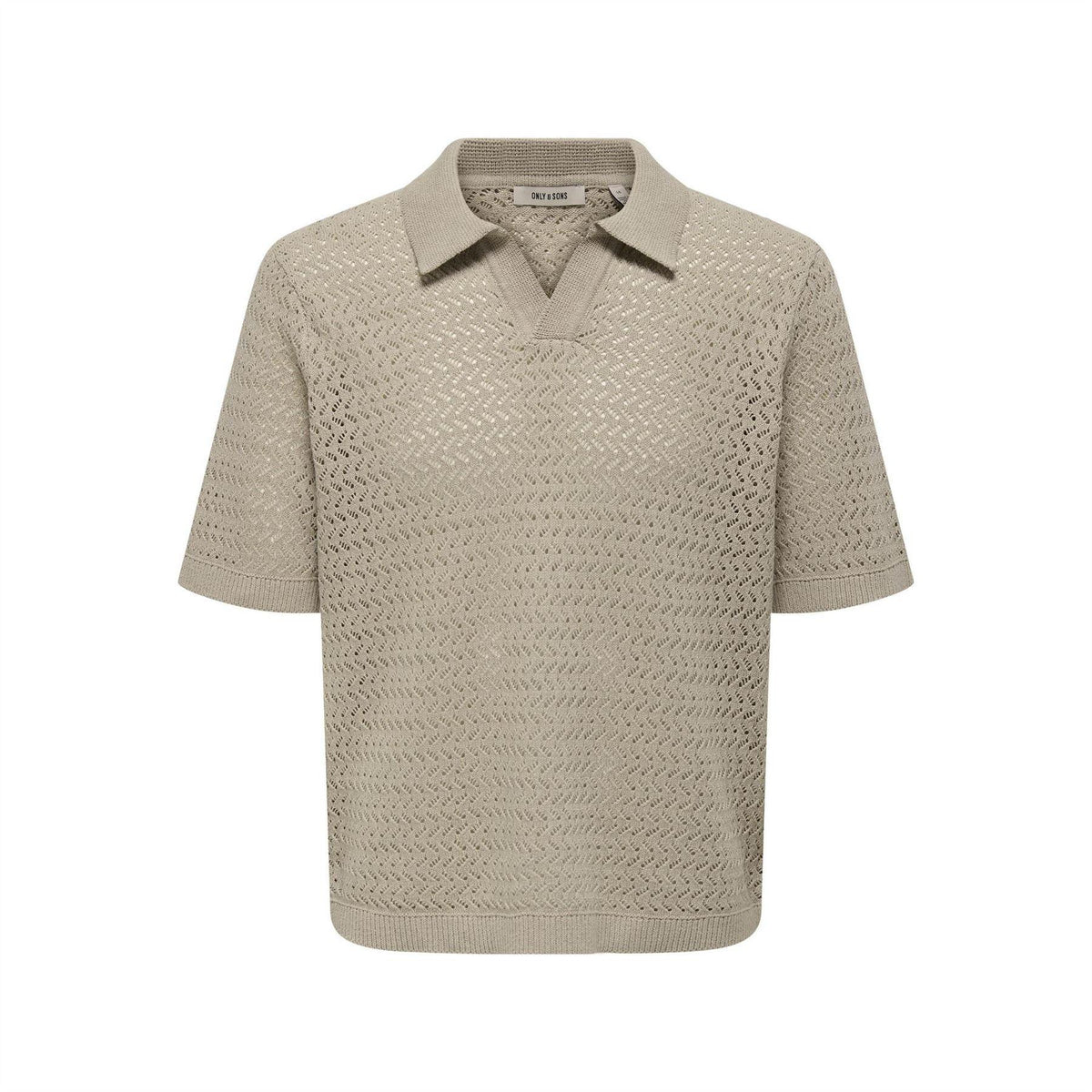 String - Front - Only Mens Knitted Short-Sleeved Polo Shirt