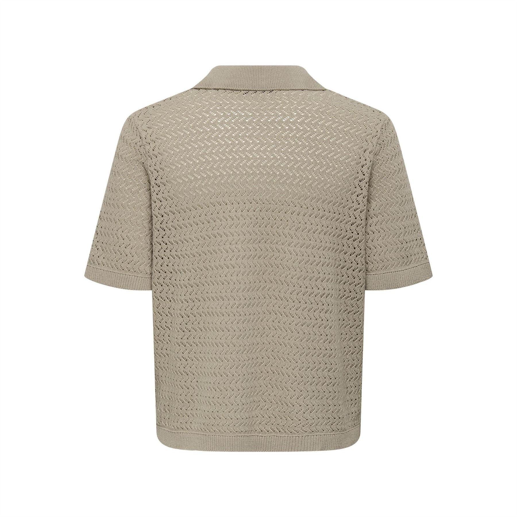 String - Back - Only Mens Knitted Short-Sleeved Polo Shirt