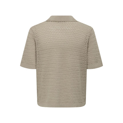 String - Back - Only Mens Knitted Short-Sleeved Polo Shirt