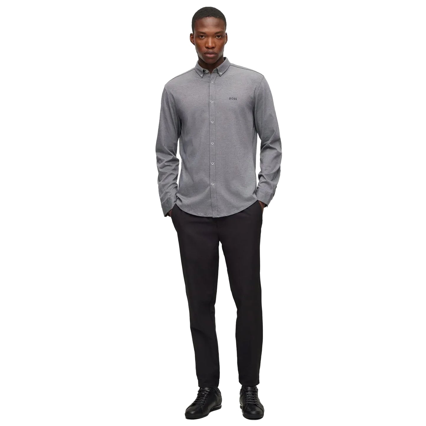 Navy - Side - Boss Mens Biado_R Shirt