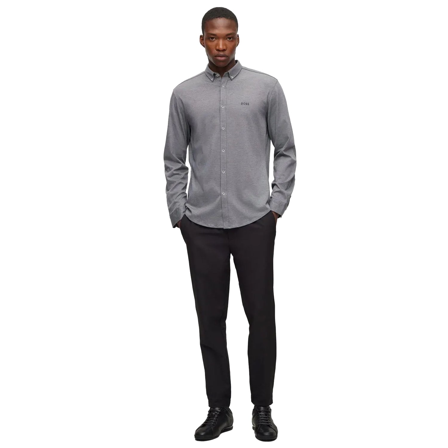 Navy - Side - Boss Mens Biado_R Shirt