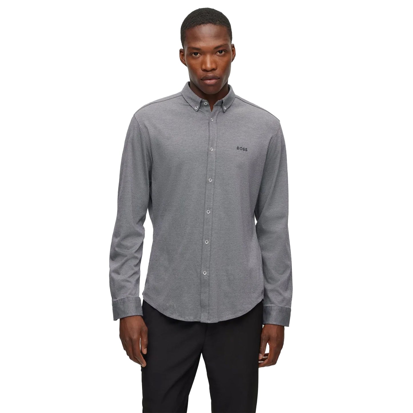 Navy - Front - Boss Mens Biado_R Shirt
