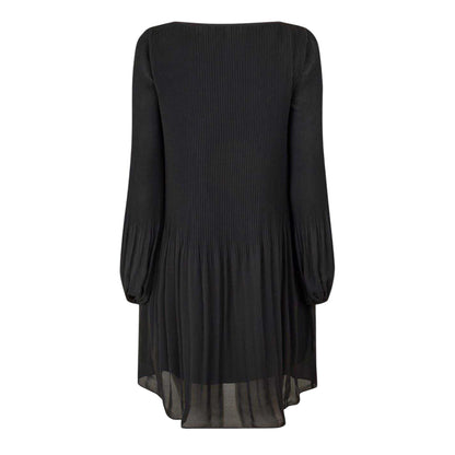 Black - Back - Boss Womens-Ladies Knee Length Long-Sleeved Dress