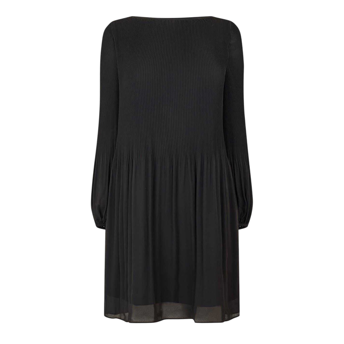 Black - Front - Boss Womens-Ladies Knee Length Long-Sleeved Dress