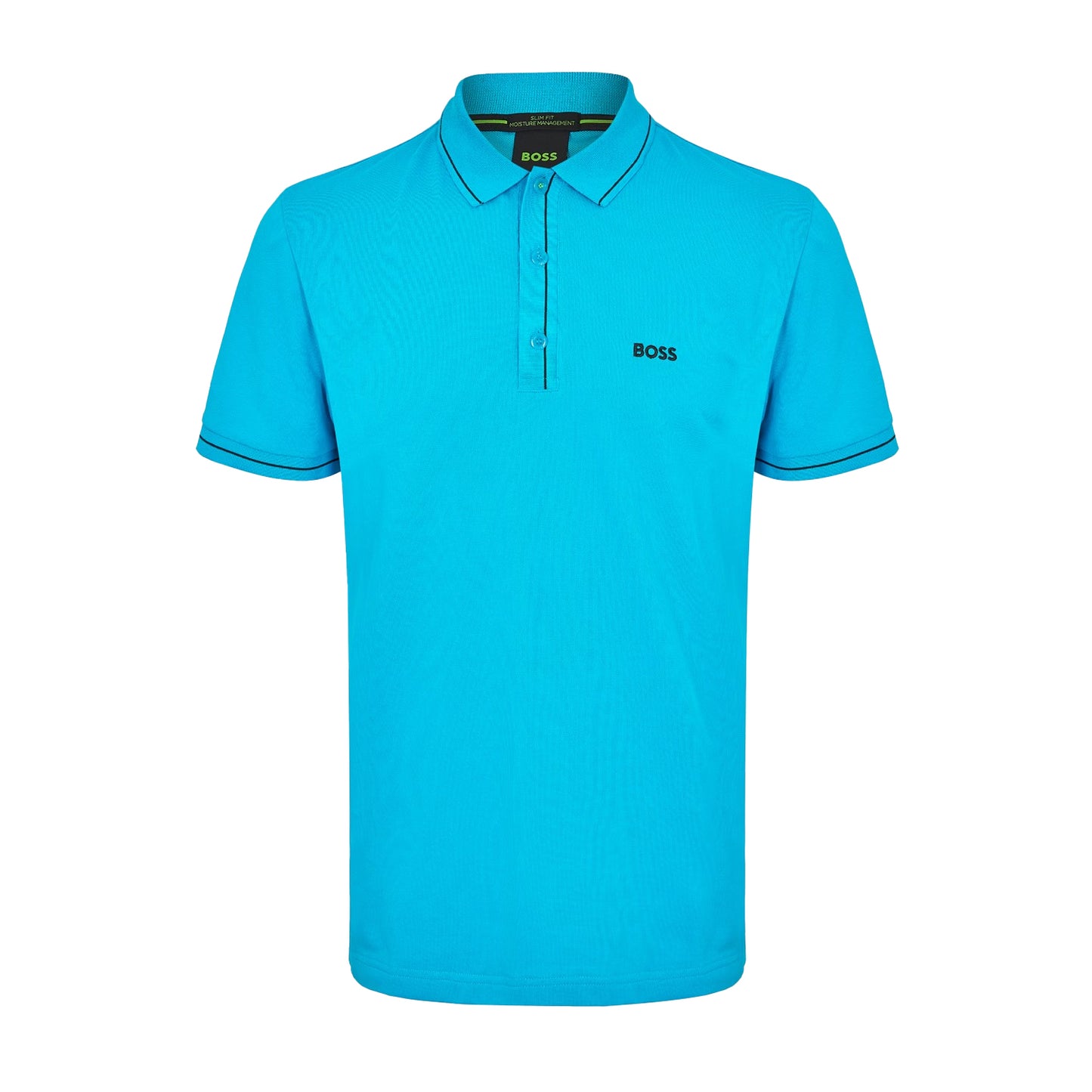 Turquoise-Aqua - Front - Boss Mens Paddy Short-Sleeved Polo Shirt
