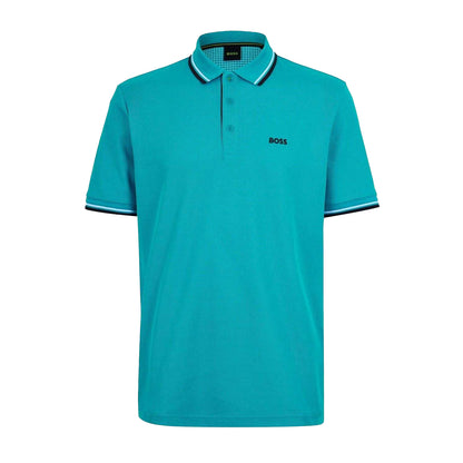 Blue - Front - Boss Mens Paddy Short-Sleeved Polo Shirt