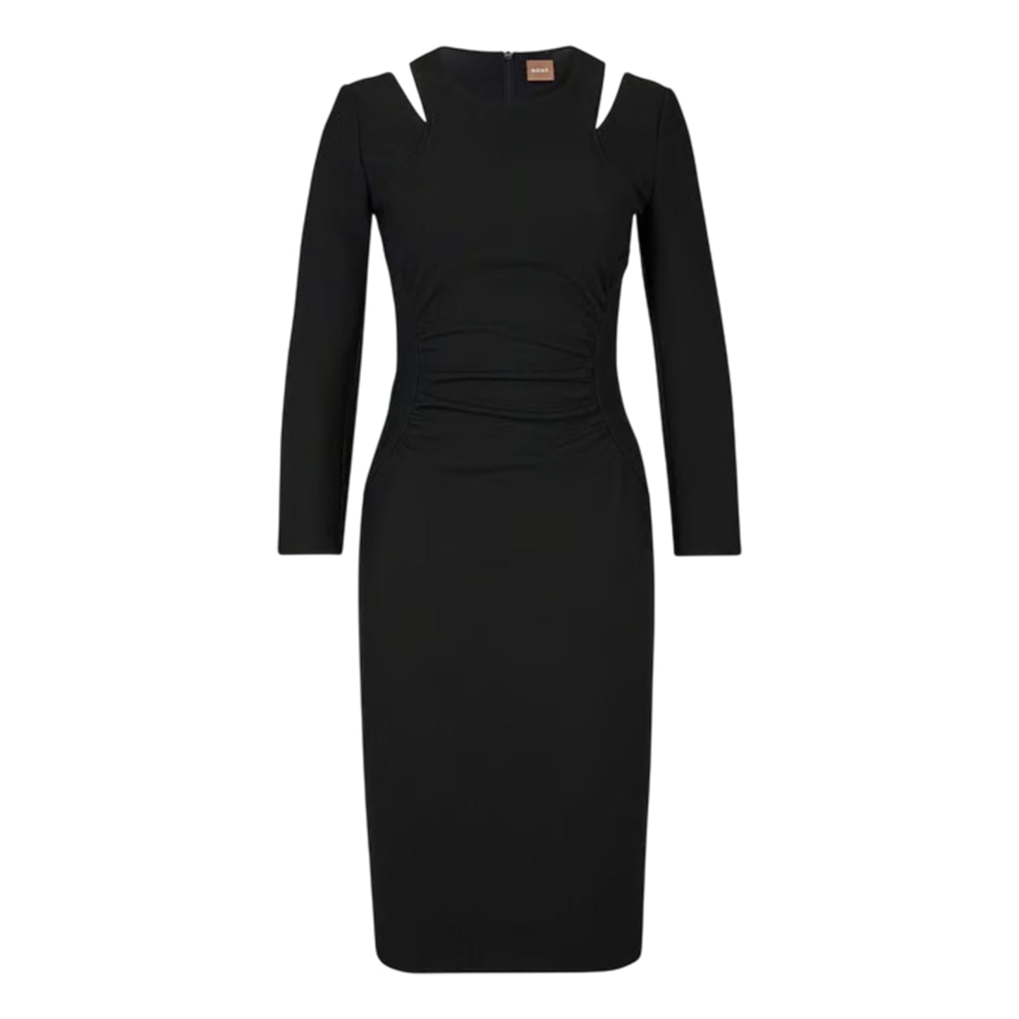 Black - Front - Boss Womens-Ladies Dadeka Crew Neck Slim Bodycon Dress
