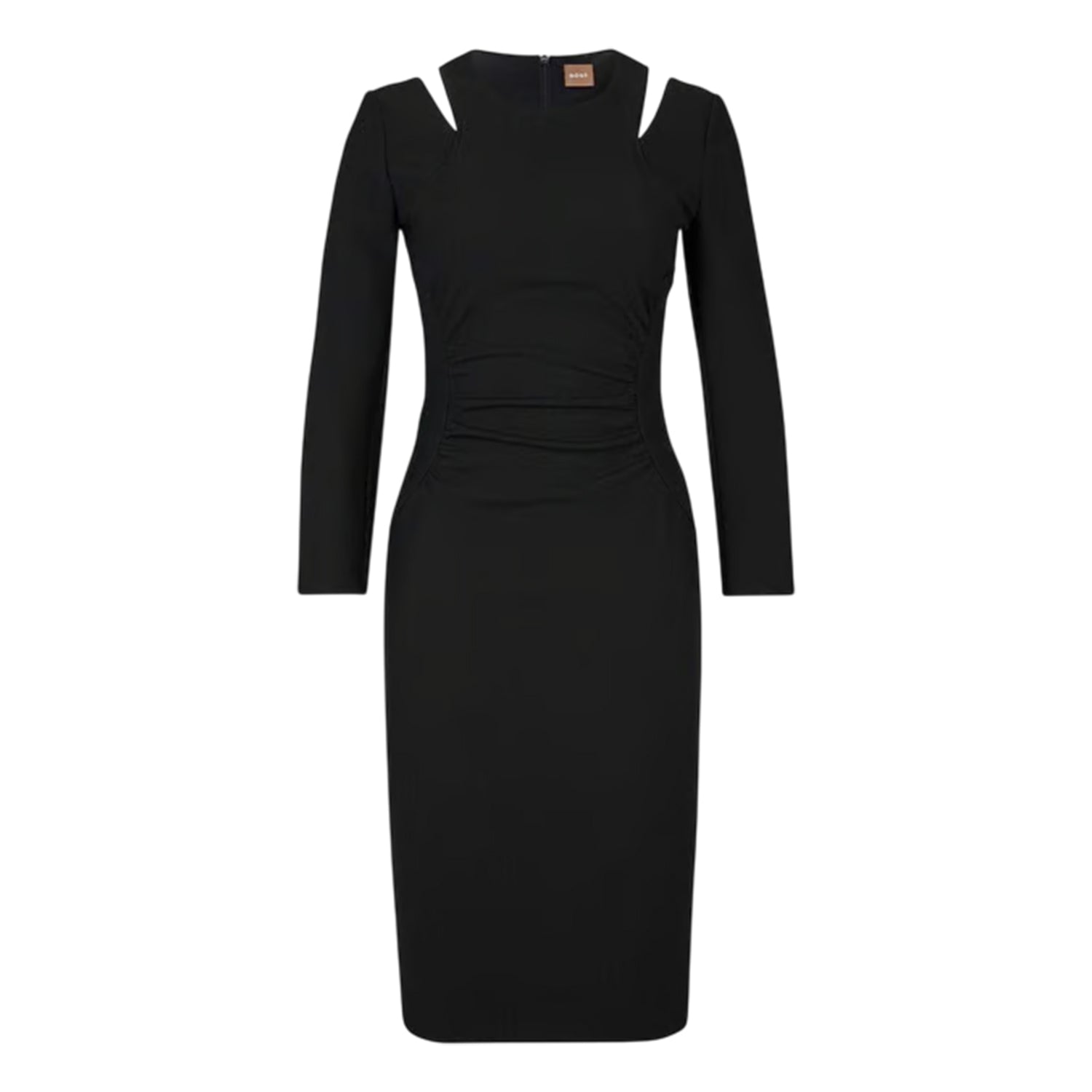 Black - Front - Boss Womens-Ladies Dadeka Crew Neck Slim Bodycon Dress