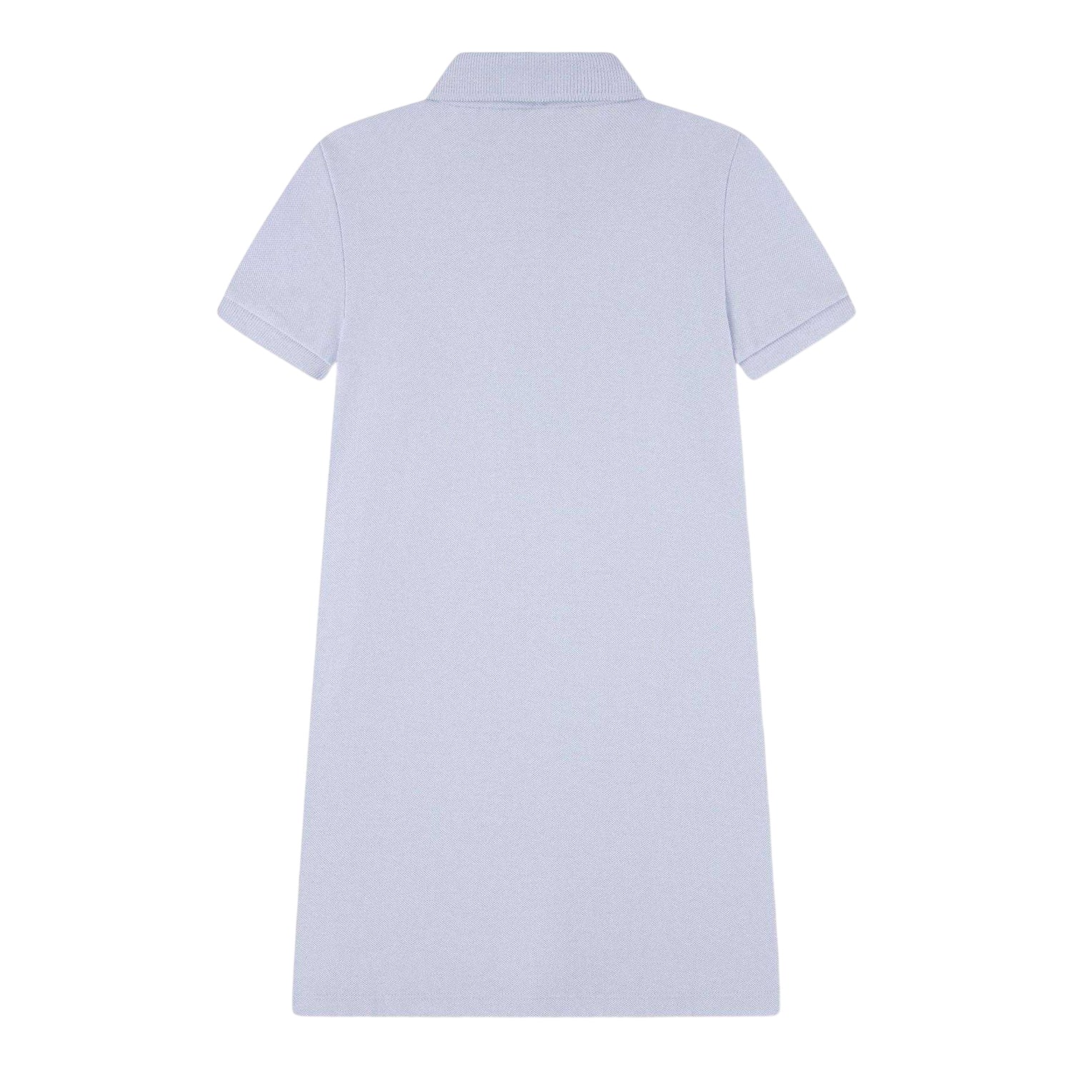 Blue - Back - Lacoste Girls Chest Pocket Polo Shirt Dress