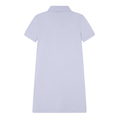 Blue - Back - Lacoste Girls Chest Pocket Polo Shirt Dress