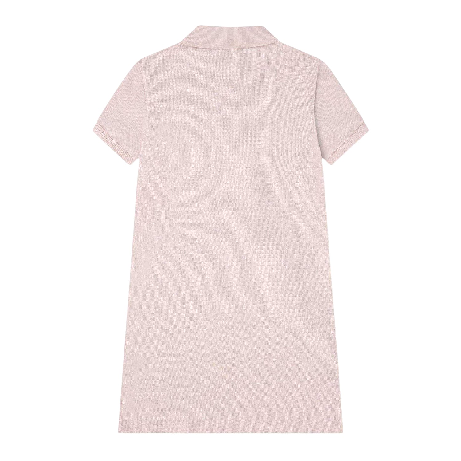 Pink - Back - Lacoste Girls Chest Pocket Polo Shirt Dress