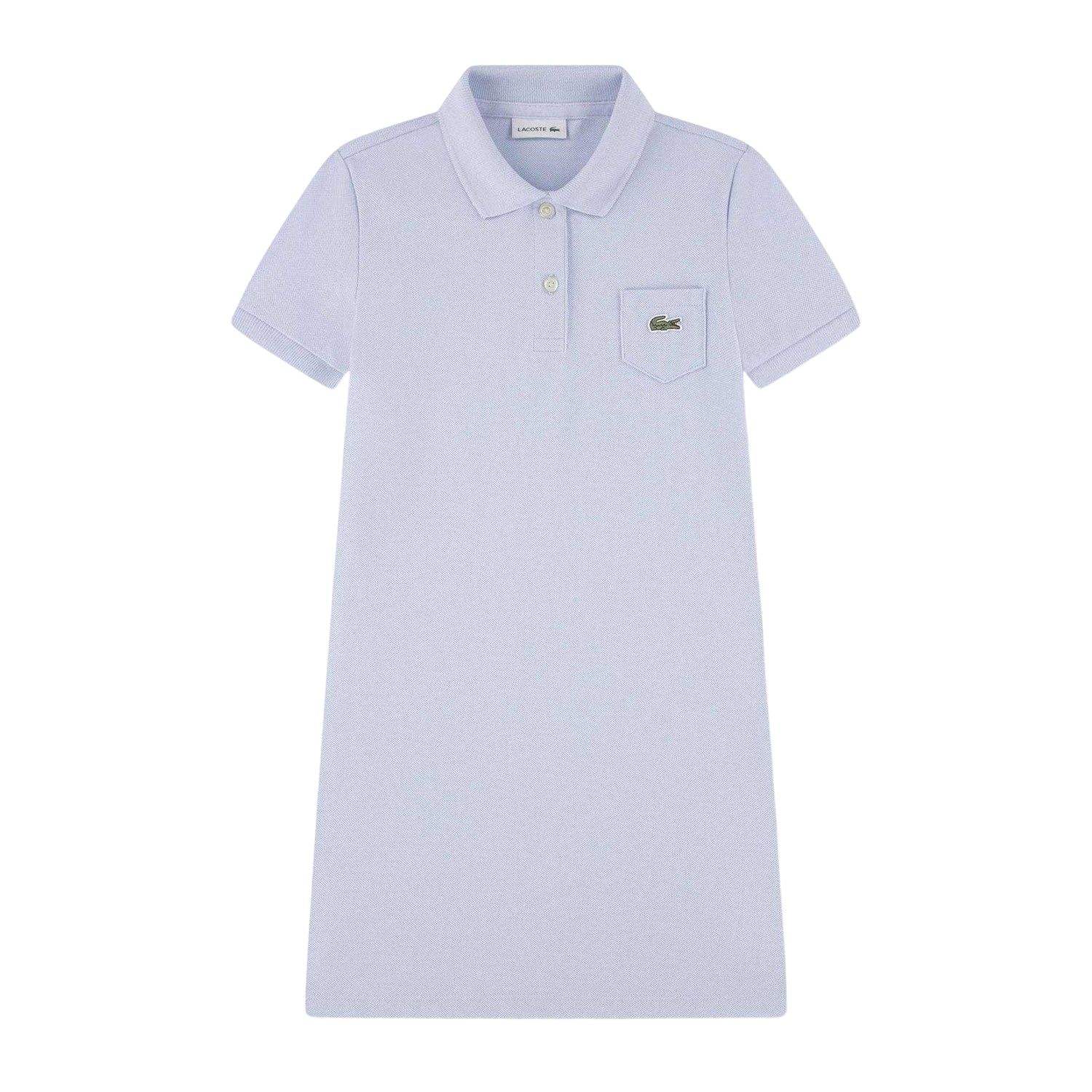 Blue - Front - Lacoste Girls Chest Pocket Polo Shirt Dress