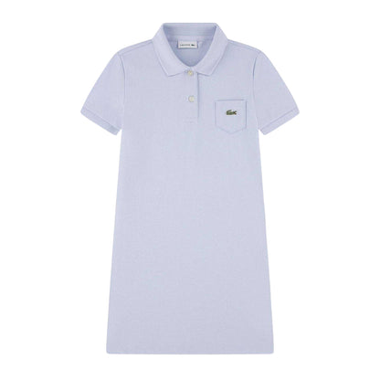 Blue - Front - Lacoste Girls Chest Pocket Polo Shirt Dress