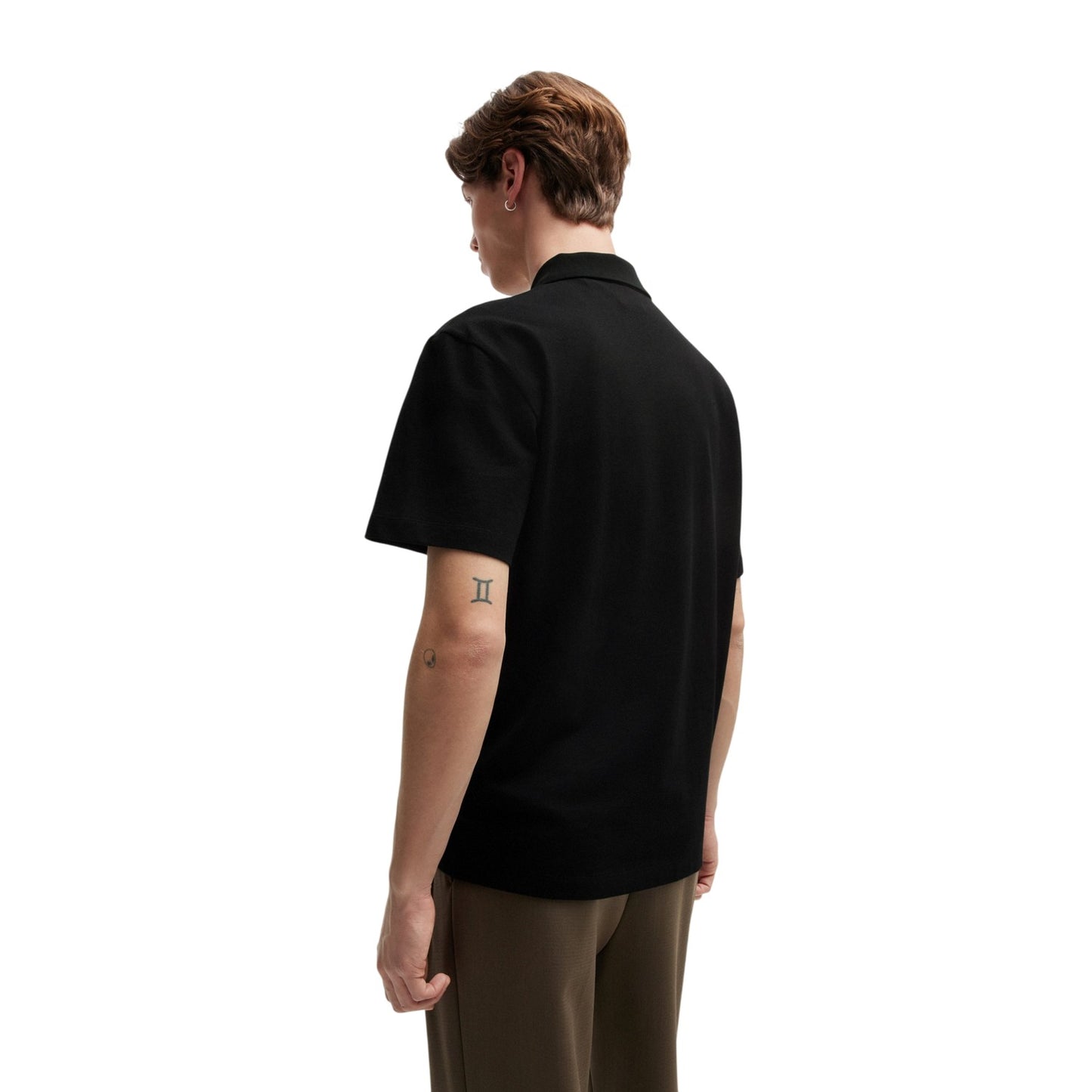 Black - Back - Hugo Boss Mens Regular Short-Sleeved Polo Shirt