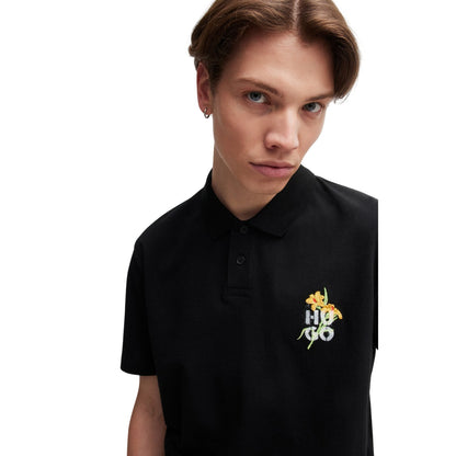 Black - Side - Hugo Boss Mens Regular Short-Sleeved Polo Shirt