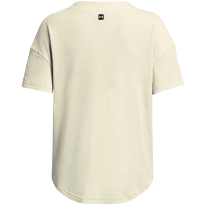 Beige - Back - Under Armour Womens-Ladies Project Rock Easy Go Shirt