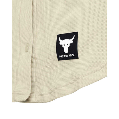 Beige - Side - Under Armour Womens-Ladies Project Rock Easy Go Shirt