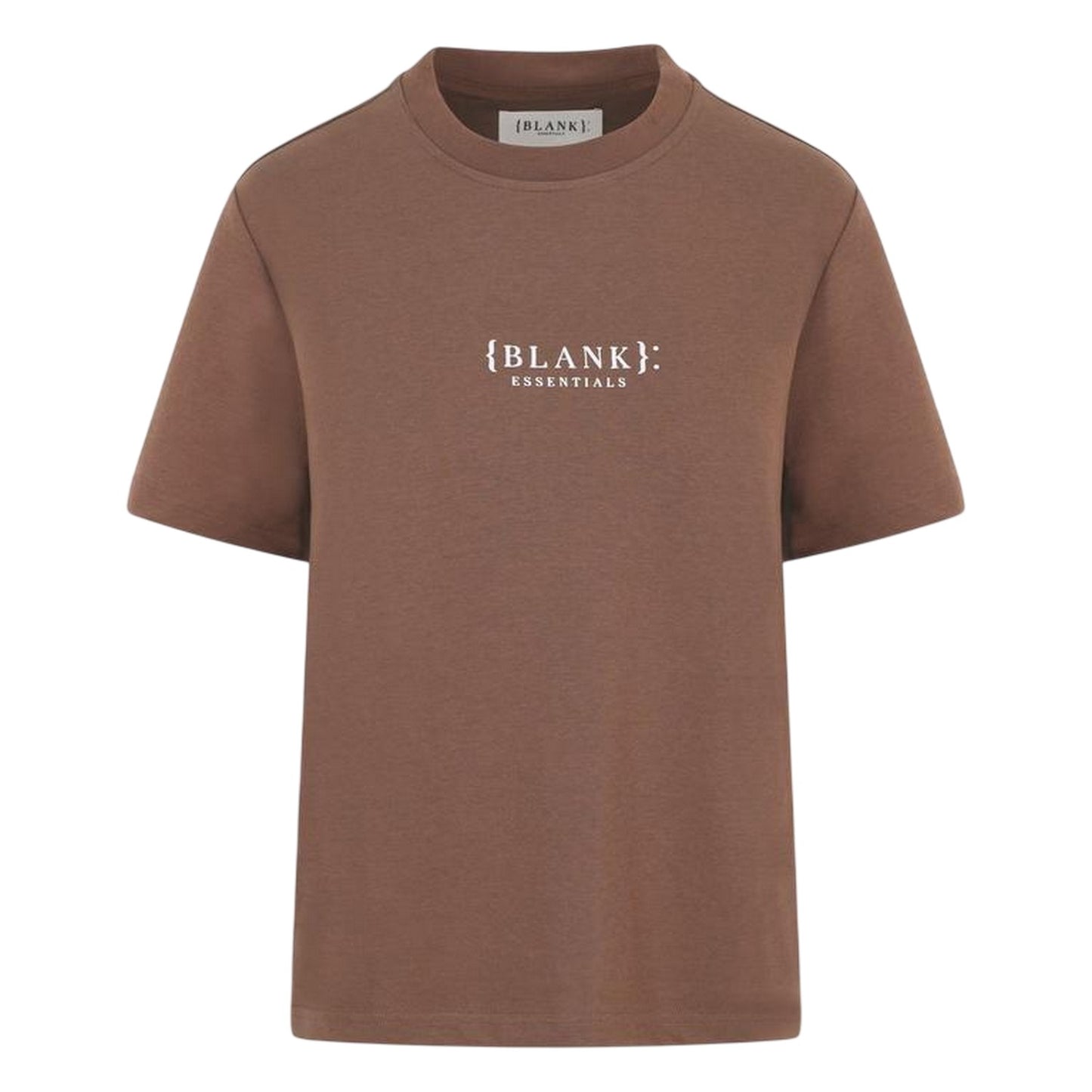 Chocolate - Front - Blank Essentials Womens-Ladies Essentials Logo Boyfriend T-Shirt