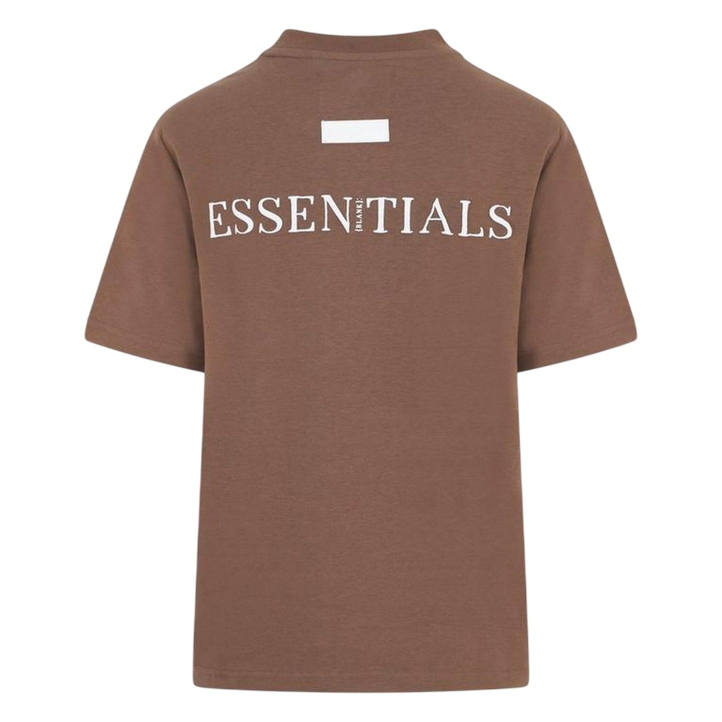 Chocolate - Back - Blank Essentials Womens-Ladies Essentials Logo Boyfriend T-Shirt