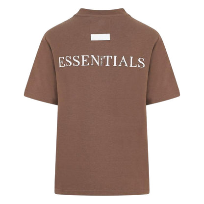 Chocolate - Back - Blank Essentials Womens-Ladies Essentials Logo Boyfriend T-Shirt