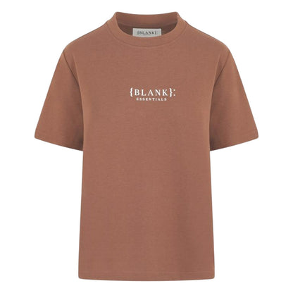 Earth Brown - Front - Blank Essentials Womens-Ladies Essentials Logo Boyfriend T-Shirt