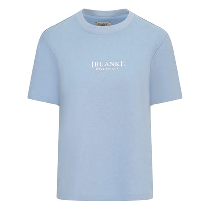 Mineral Blue - Front - Blank Essentials Womens-Ladies Essentials Logo Boyfriend T-Shirt