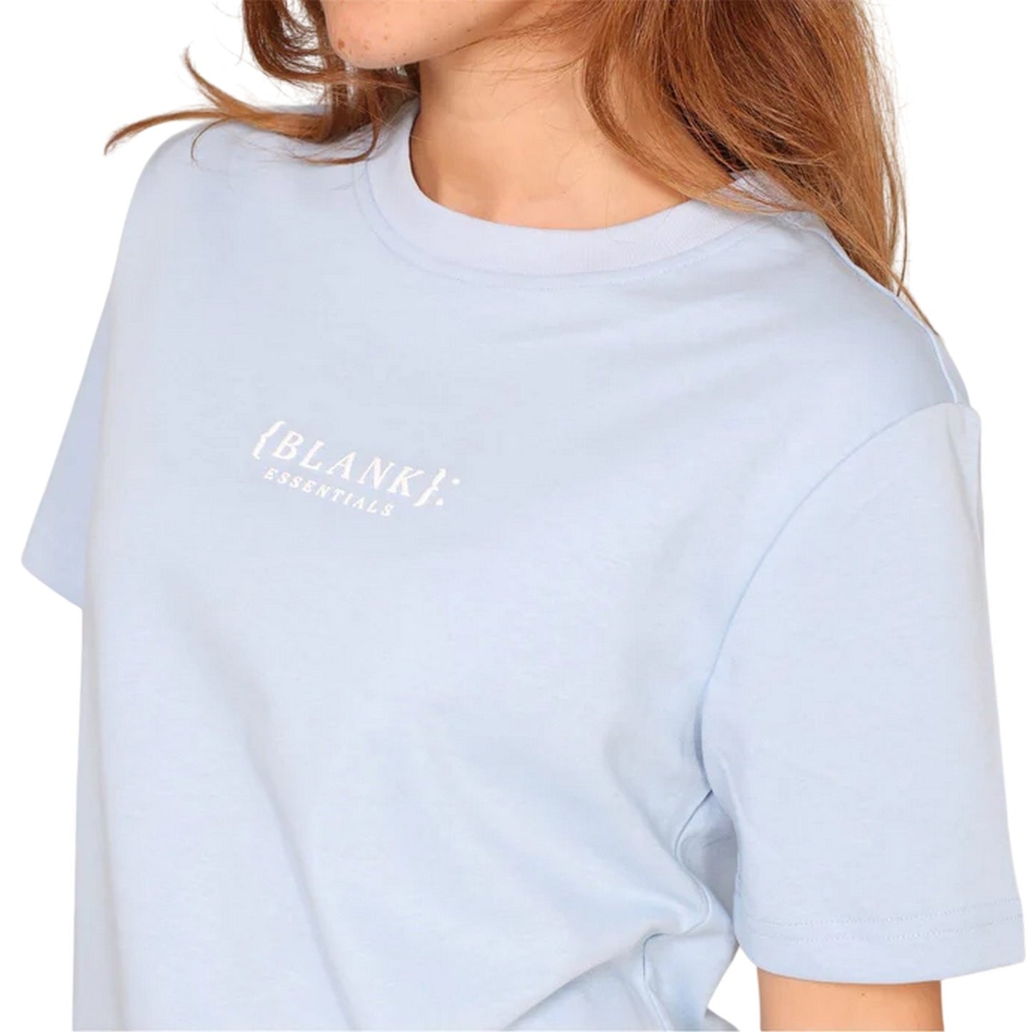 Mineral Blue - Lifestyle - Blank Essentials Womens-Ladies Essentials Logo Boyfriend T-Shirt