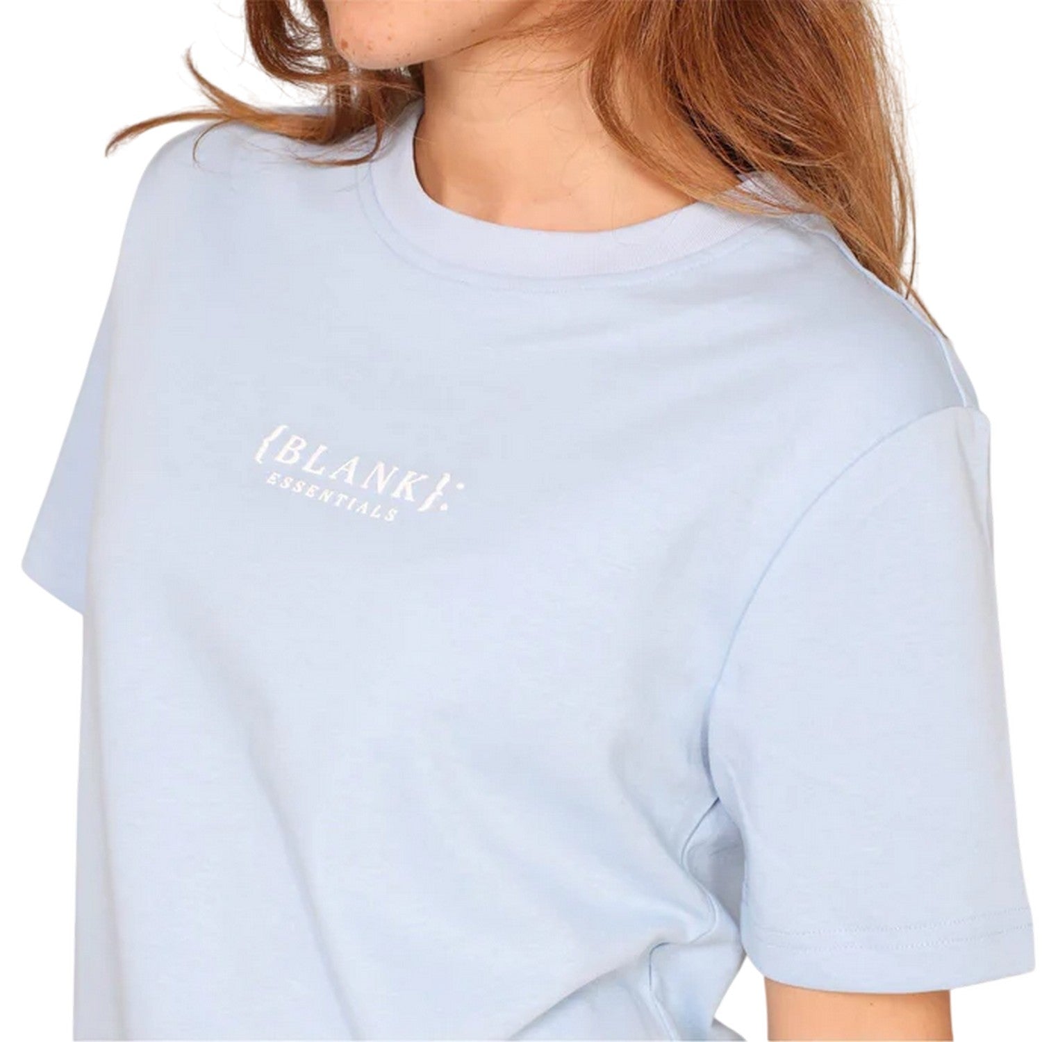 Mineral Blue - Lifestyle - Blank Essentials Womens-Ladies Essentials Logo Boyfriend T-Shirt