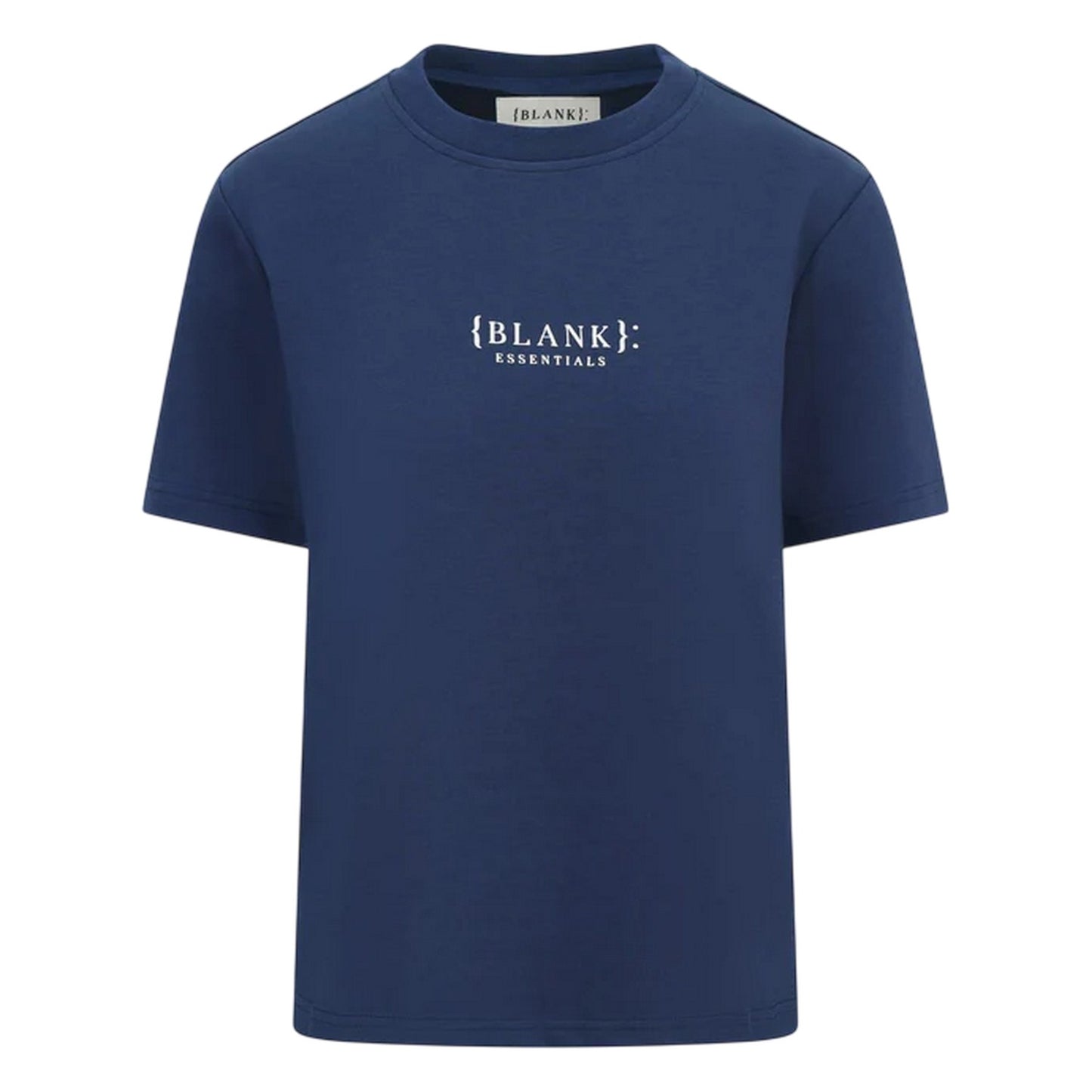 Navy - Front - Blank Essentials Womens-Ladies Essentials Logo Boyfriend T-Shirt