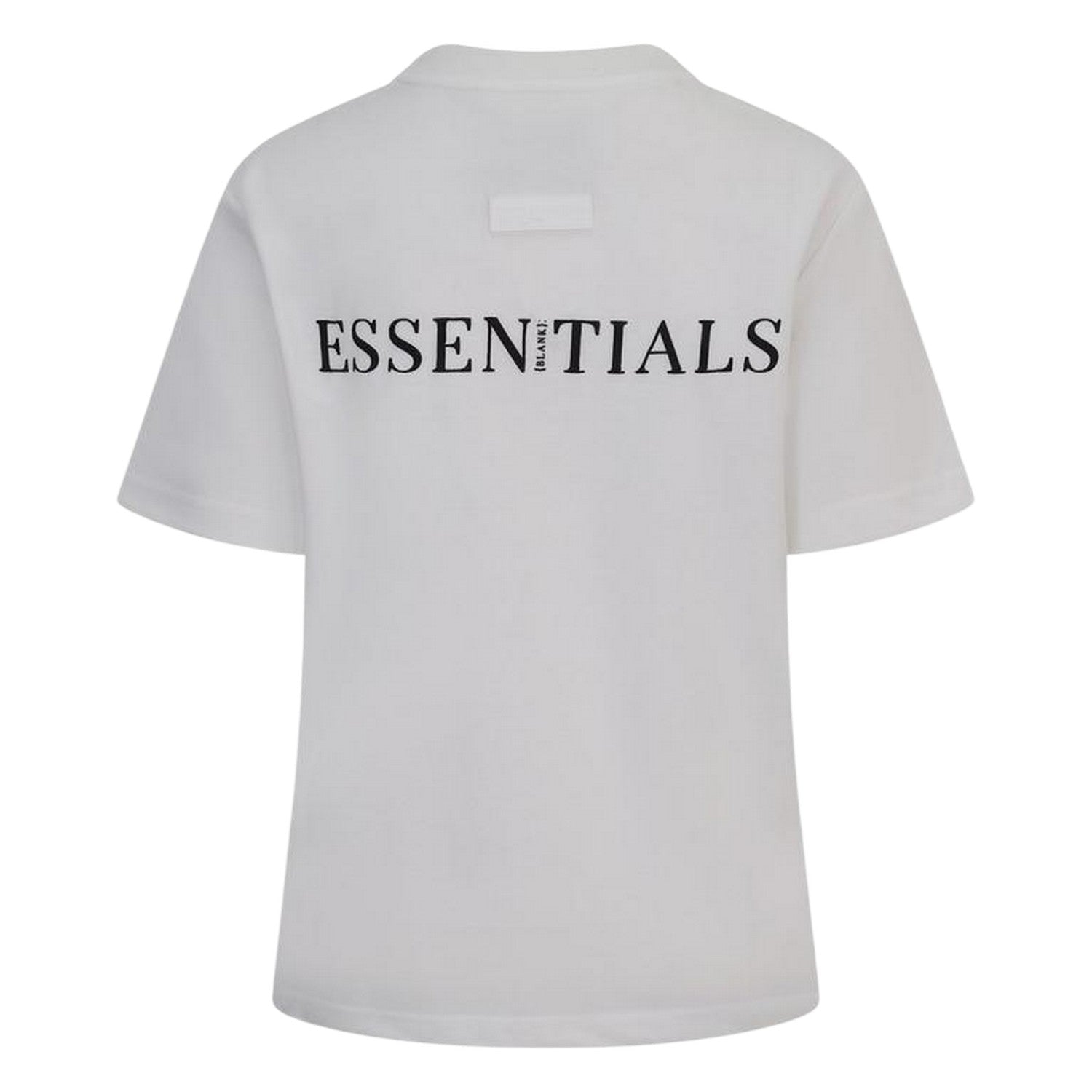 Off White - Back - Blank Essentials Womens-Ladies Essentials Logo Boyfriend T-Shirt