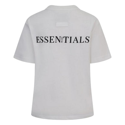 Off White - Back - Blank Essentials Womens-Ladies Essentials Logo Boyfriend T-Shirt