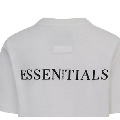 Off White - Side - Blank Essentials Womens-Ladies Essentials Logo Boyfriend T-Shirt