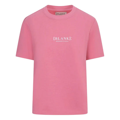 Pop Pink - Front - Blank Essentials Womens-Ladies Essentials Logo Boyfriend T-Shirt