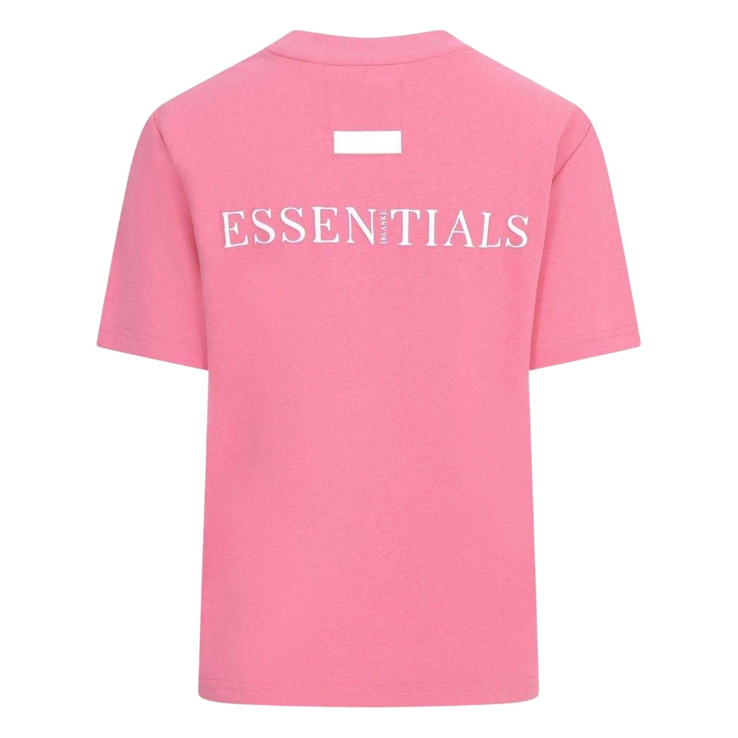 Pop Pink - Back - Blank Essentials Womens-Ladies Essentials Logo Boyfriend T-Shirt